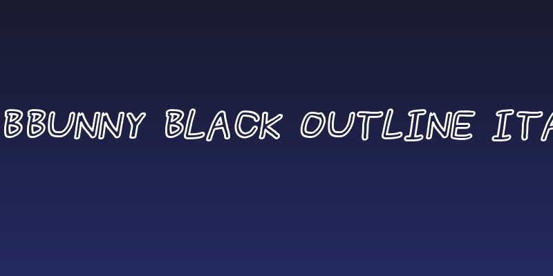 NumbBunny Black Outline Italic Social Header