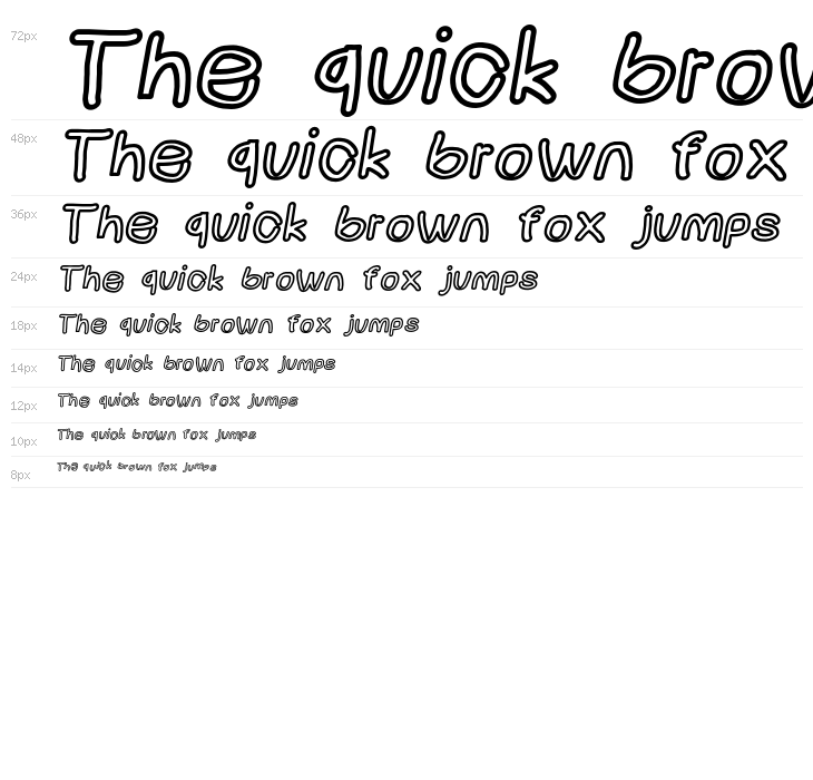 NumbBunny Black Outline Italic Waterfall