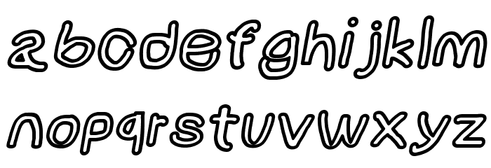 NumbBunny Black Outline Italic Font LOWERCASE