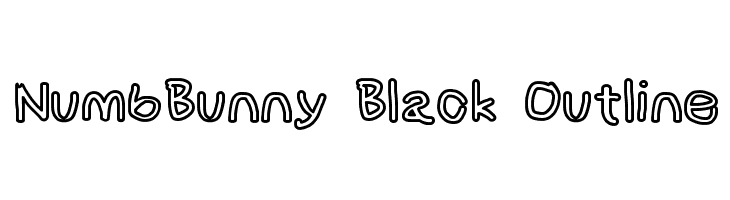 NumbBunny Black Outline  Скачать бесплатные шрифты