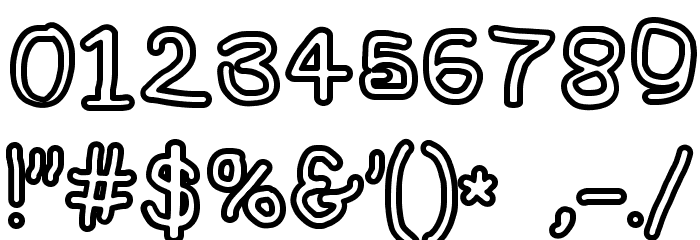 NumbBunny Black Outline Font OTHER CHARS