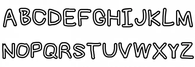 NumbBunny Black Outline フォント 大文字