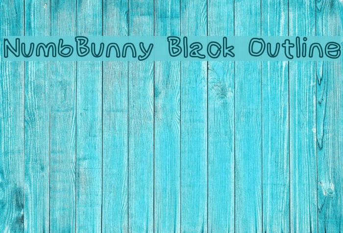 NumbBunny Black Outline Font examples