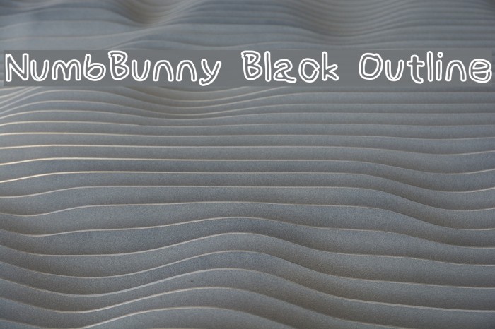 NumbBunny Black Outline Font examples