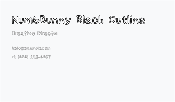 NumbBunny Black Outline Business Card
