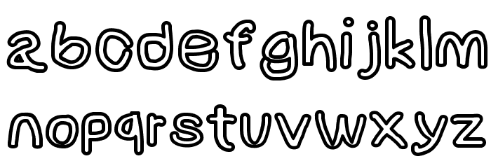 NumbBunny Black Outline Font LOWERCASE