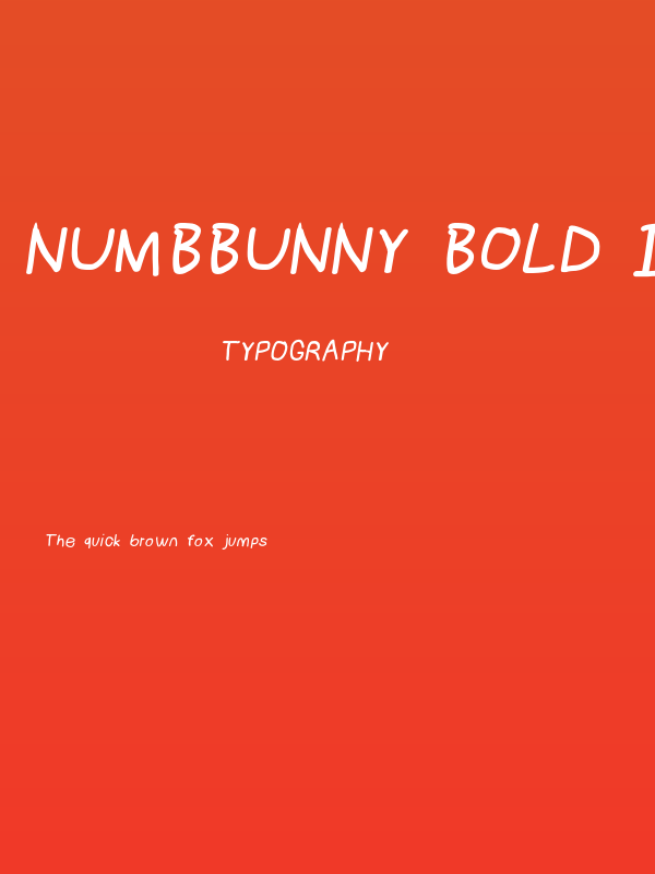 NumbBunny Bold Italic Poster