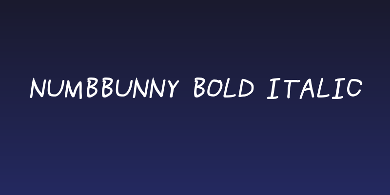 NumbBunny Bold Italic Social Header
