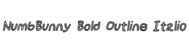 NumbBunny Bold Outline Italic Font