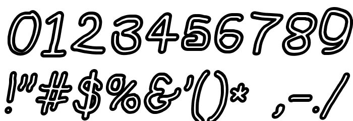 NumbBunny Bold Outline Italic Font OTHER CHARS