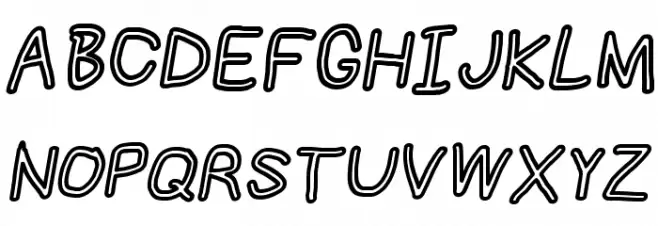 NumbBunny Bold Outline Italic Fonte MAIÚSCULAS