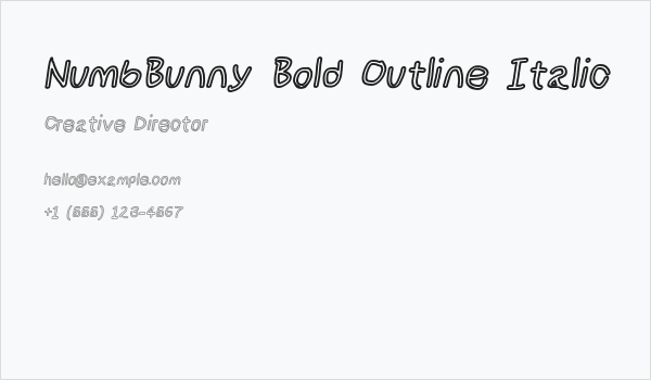 NumbBunny Bold Outline Italic Business Card