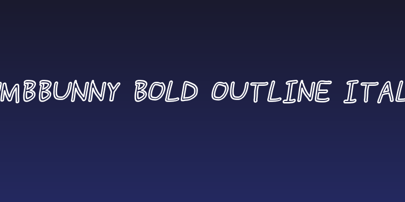 NumbBunny Bold Outline Italic Social Header