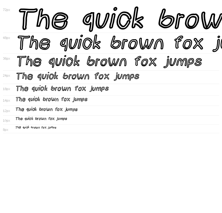 NumbBunny Bold Outline Italic Waterfall