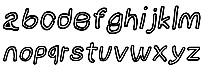 NumbBunny Bold Outline Italic Font LOWERCASE