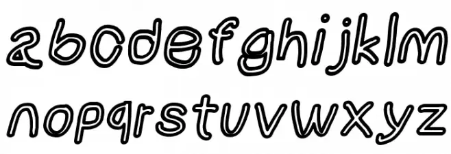 NumbBunny Bold Outline Italic Caratteri MINUSCOLO