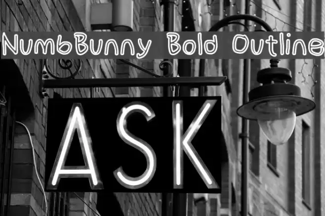 NumbBunny Bold Outline Font examples