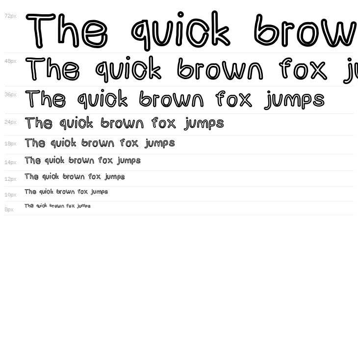 NumbBunny Bold Outline Waterfall