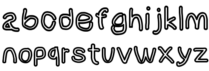 NumbBunny Bold Outline Font LOWERCASE