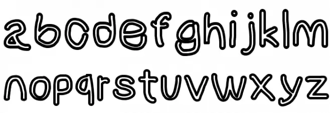NumbBunny Bold Outline Caratteri MINUSCOLO