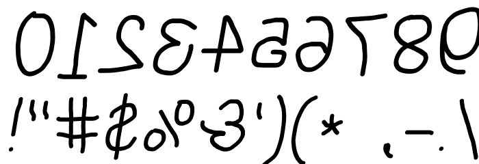 NumbBunny Reversed Italic Font OTHER CHARS