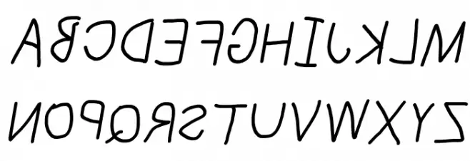 NumbBunny Reversed Italic 字体 大写
