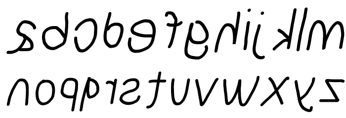 NumbBunny Reversed Italic Font LOWERCASE