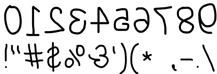 NumbBunny Reversed Font OTHER CHARS