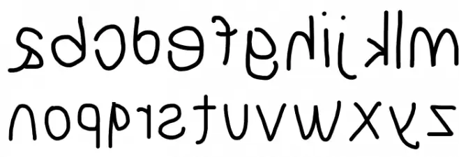 NumbBunny Reversed फ़ॉन्ट लोअरकेस