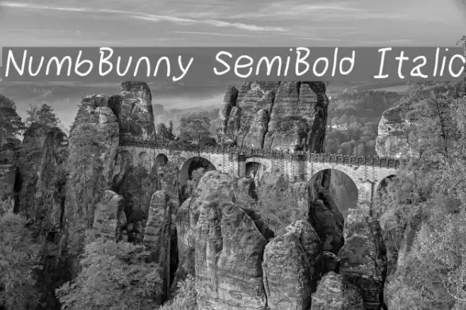 NumbBunny SemiBold Italic Font examples