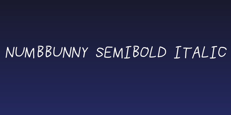 NumbBunny SemiBold Italic Social Header