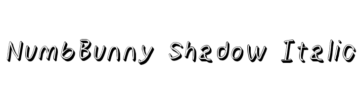 NumbBunny Shadow Italic  Скачать бесплатные шрифты