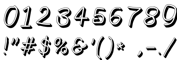 NumbBunny Shadow Italic Font OTHER CHARS