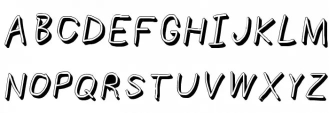NumbBunny Shadow Italic 字体 大写