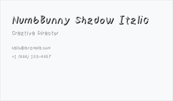 NumbBunny Shadow Italic Business Card