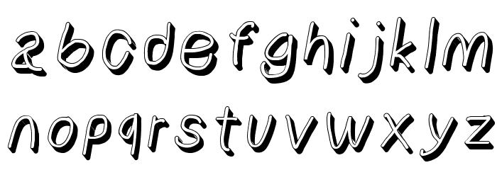 NumbBunny Shadow Italic Font LOWERCASE