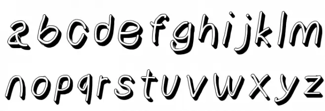 NumbBunny Shadow Italic फ़ॉन्ट लोअरकेस