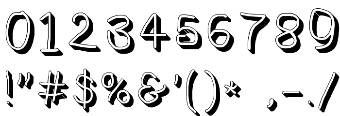 NumbBunny Shadow Font OTHER CHARS