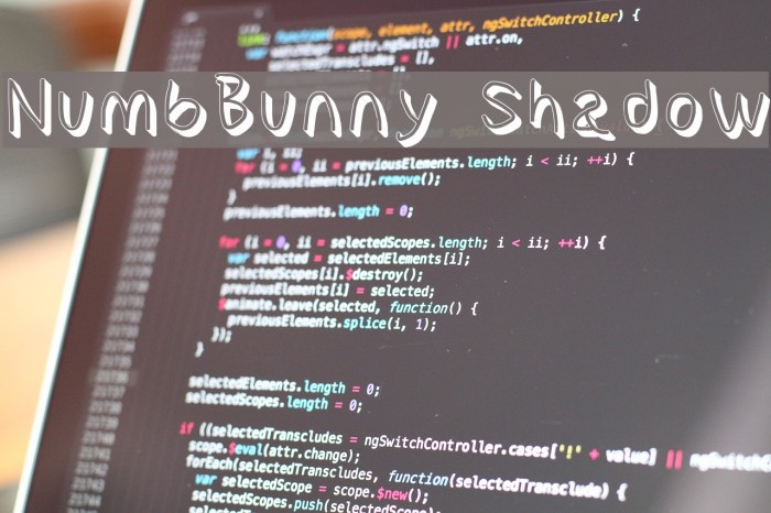 NumbBunny Shadow Font examples