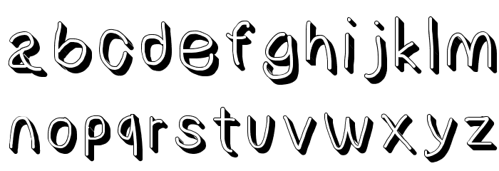 NumbBunny Shadow Font LOWERCASE