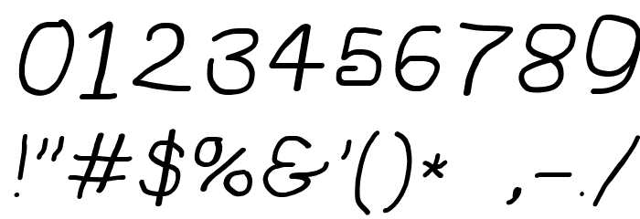 NumbBunny Wide Italic Font OTHER CHARS