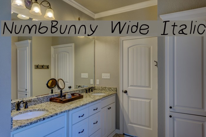 NumbBunny Wide Italic Font examples