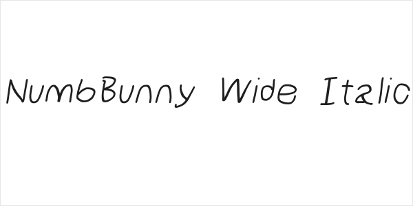 NumbBunny Wide Italic Logo