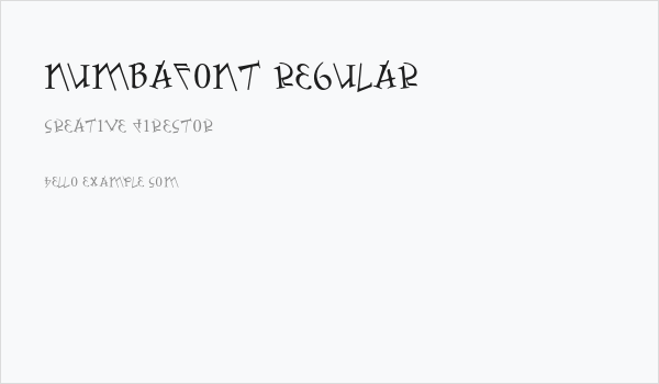 Numbafont-Regular Business Card