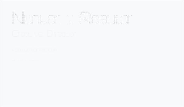 Number 1 Regular Business Card