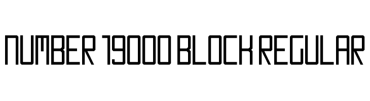 Number 19000 Block Regular Font