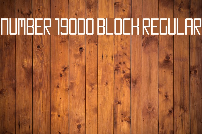 Number 19000 Block Regular Font examples