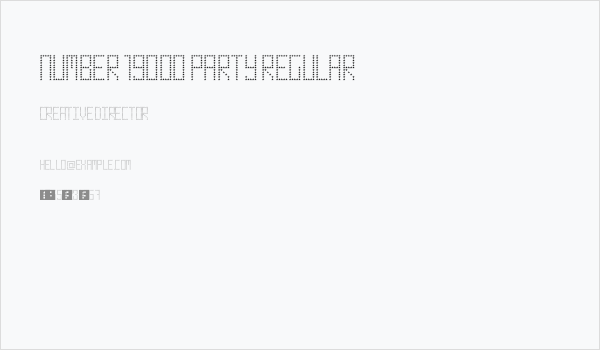Number 19000 Party Regular Business Card