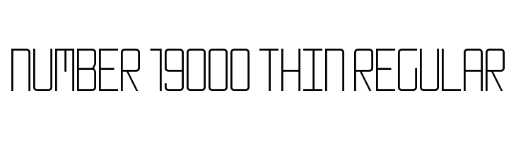 Number 19000 Thin Regular  Скачать бесплатные шрифты