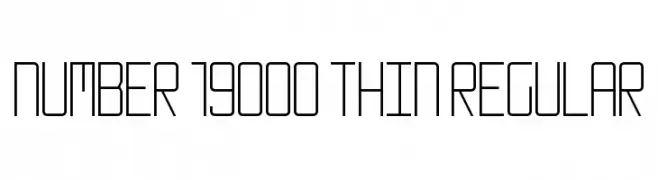 Number 19000 Thin Regular  Frei Schriftart Herunterladen